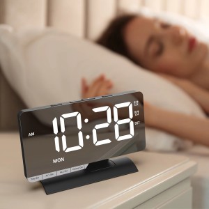 2026 Newest Smart Digital Mirror Display LED Desk & Table Clock Modern Design with DST Alarm for Home Use Back to School