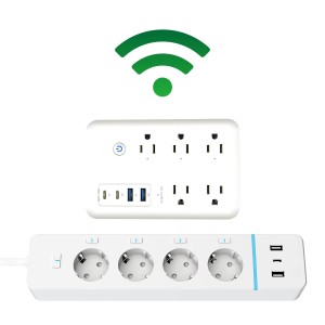 Hot Selling Products 2024 Electric Power Strip Smart Power Socket 16A US EU 2 Pin Plug WIFI Remote Control Google Home Alexa