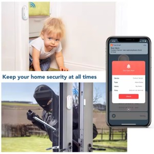 Daytech TUYA Smart Wireless Door and Window Sensor Alarm 4 Multiple Working Modes and Volume Adjustment Low Battery Reminder